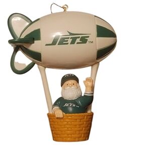 Jets Blimp Ornament with Santa Good Year Blimp Hot Air Balloon "Jets" Holiday